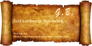 Guttenberg Benedek névjegykártya